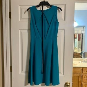 Teal formal dress with belt